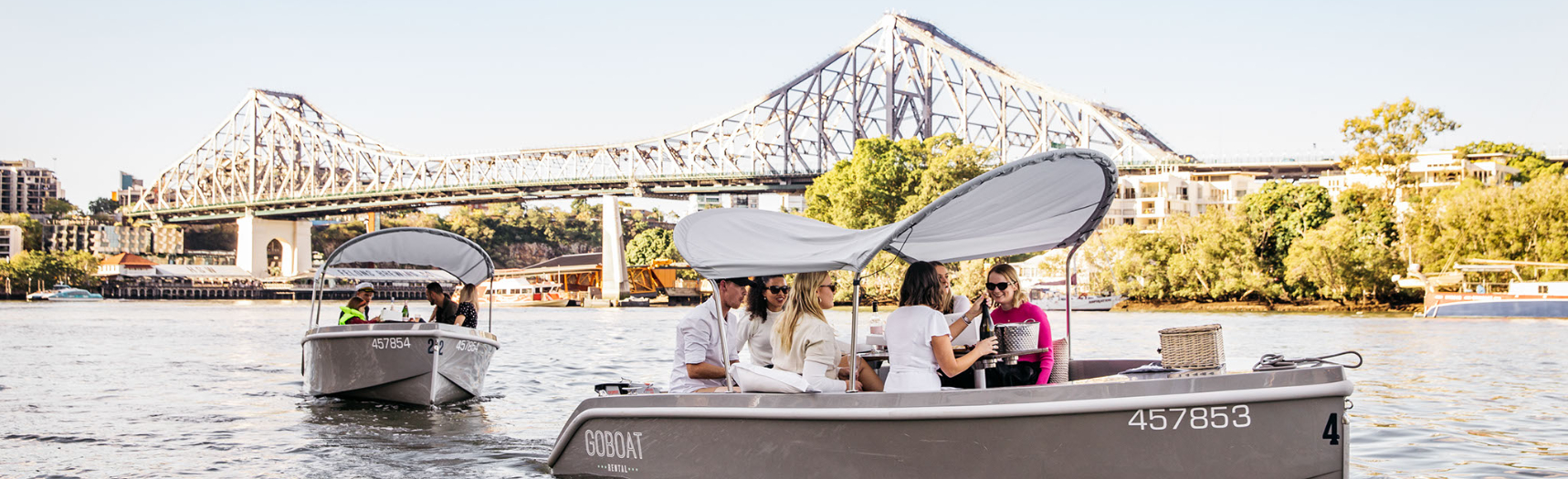 GoBoat Lets You Captain Your Own Eco-Friendly Picnic Boats on the Brisbane  River - Experience your very own floating picnic spot with GoBoat.